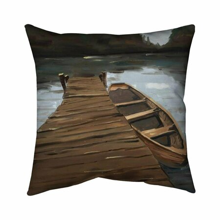 BEGIN HOME DECOR 20 x 20 in. Lake Dock & Boat-Double Sided Print Indoor Pillow 5541-2020-CO110